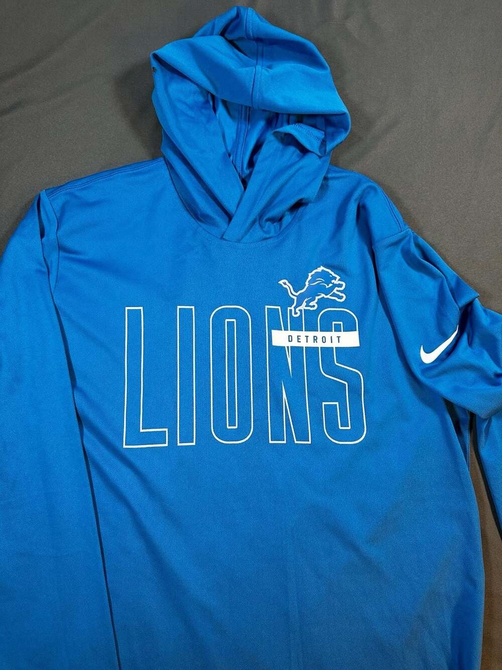 Nike Detroit Lions Hoodie Men M Blue Dri-FIT NFL Pullover Performance 2022